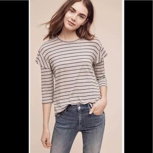 Anthropologie DOLAN LEFT COAST Grey BINNEY STRIPED Top